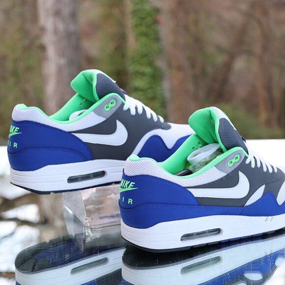 Nike Air Max 1 Essential Grey Hyper Blue - Picture 12 of 14